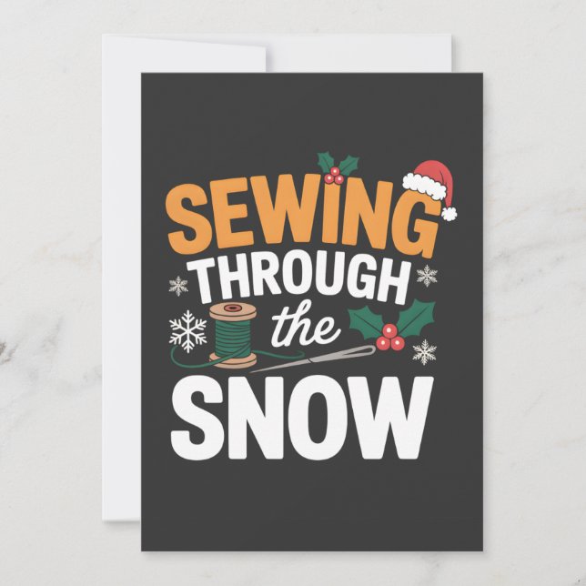 Reserva La Fecha Sewing Through the Snow Funny Christmas Quilt (Anverso)
