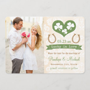 Reserva La Fecha Shamrock Lucky In Love Save the Date