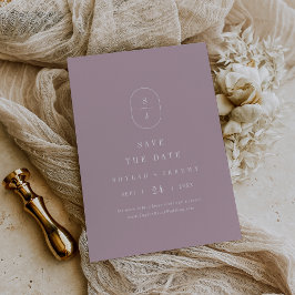 Reserva La Fecha SHYLAH Elegante Boda Monograma Geométrico Lilac