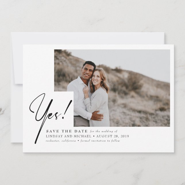 Reserva La Fecha Sí - Graciosa y moderna Guardar la foto de fecha (Anverso)