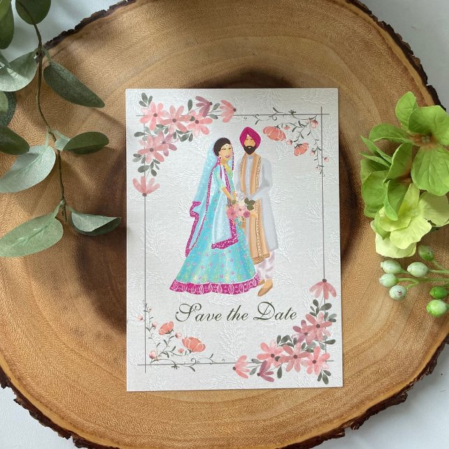 Reserva La Fecha Sikh wedding couple illustration (Subido por el creador)