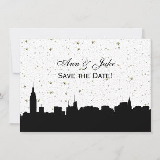 Reserva La Fecha Silueta amplia de NYC DIY Color de fondo Guardar l