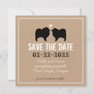 Reserva La Fecha Siluetas de Keeshond Boda Save the Date