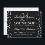 Reserva La Fecha Silver 21st Birthday Save the Date Confetti Black<br><div class="desc">Elegante diseño "Fiesta de cumpleaños 21" con Purpurina de Faux Plata Confetti Negro y nombre personalizado y texto de detalles. Fácil de usar y fácil de personalizar. ¡No te quedes sin el tuyo!</div>