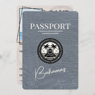 Reserva La Fecha Silver Bahamas Passport Save the Date