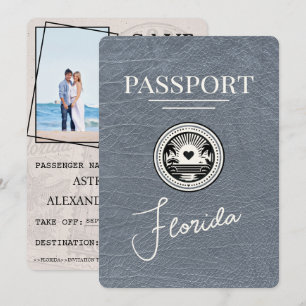 Reserva La Fecha Silver Florida Passport Save the Date