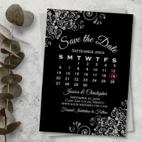 Silver Gray Black Simple Elegant Wedding Calendar