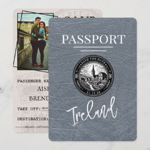 Reserva La Fecha Silver Ireland Passport Save the Date