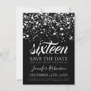 Reserva La Fecha Silver Midnight Glam Sweet 16 Birthday Party