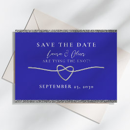 Reserva La Fecha Silver Royal Blue Wedding Salva la fecha