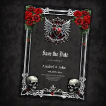 Simbiosis gótica, corazón elegante y cráneos