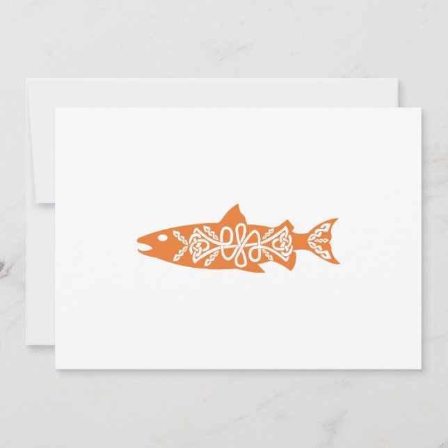 Reserva La Fecha Símbolo celta Salmon Salmons Fish Ocean Gift Idea (Anverso)
