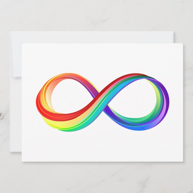 Reserva La Fecha Símbolo infinito arcoiris en capas (Anverso)