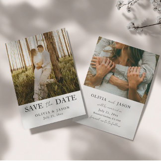 Reserva La Fecha Simple 2 Photo Wedding Save the Date 