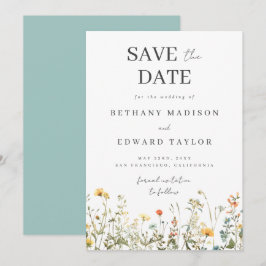 Reserva La Fecha Simple Ahorro de Boda de Flor Silvestre