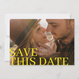 Reserva La Fecha Simple Big Yellow Save This Date & Photo Wedding
