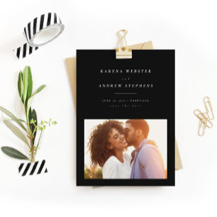 Reserva La Fecha Simple  black and white photo save the date