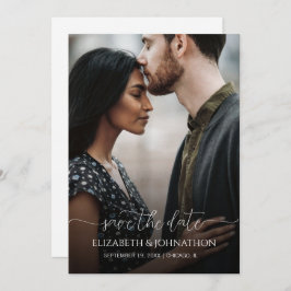 Reserva La Fecha Simple Boda de fotografías en blanco y negro con g