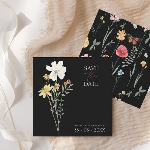 Reserva La Fecha Simple Boda floral de flores silvestres de color n