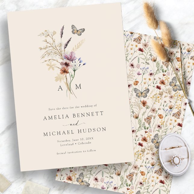 Reserva La Fecha Simple Boho Monograma (Simple Boho Monogrammed Save The Date
)
