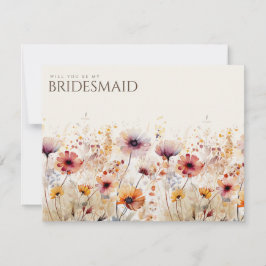Reserva La Fecha Simple Boho Wildflower Bridesmaid Propuesta