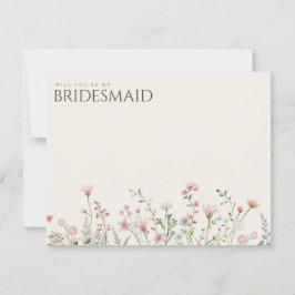Reserva La Fecha Simple Boho Wildflower Bridesmaid Propuesta