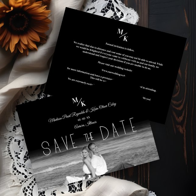 Reserva La Fecha Simple Chic Minimalist Classic Photo Engagement (Simple Chic Minimalist Classic Photo Engagement Save the Date.)