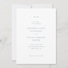 Reserva La Fecha Simple código QR de boda elegante azul polvoriento
