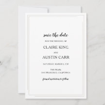 Simple Elegance Boda Guardar la Fecha