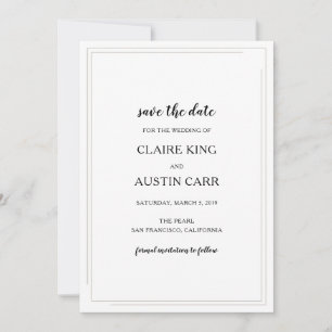 Reserva La Fecha Simple Elegance Boda Guardar la Fecha