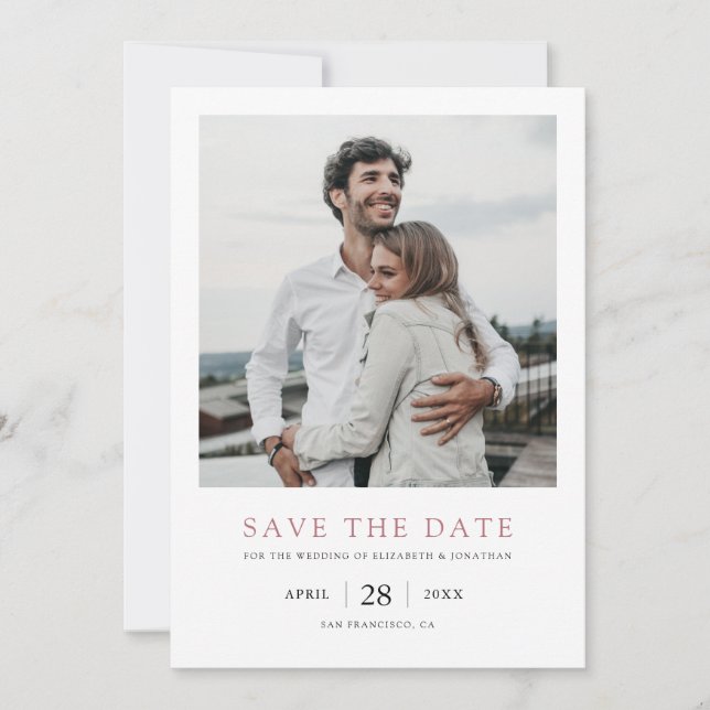 Reserva La Fecha Simple Elegant Modern Multi Photo Wedding  (Anverso)