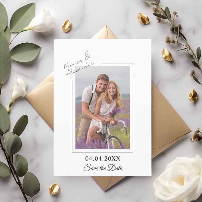 Reserva La Fecha Simple elegant modern photo wedding Save the Date (Subido por el creador)