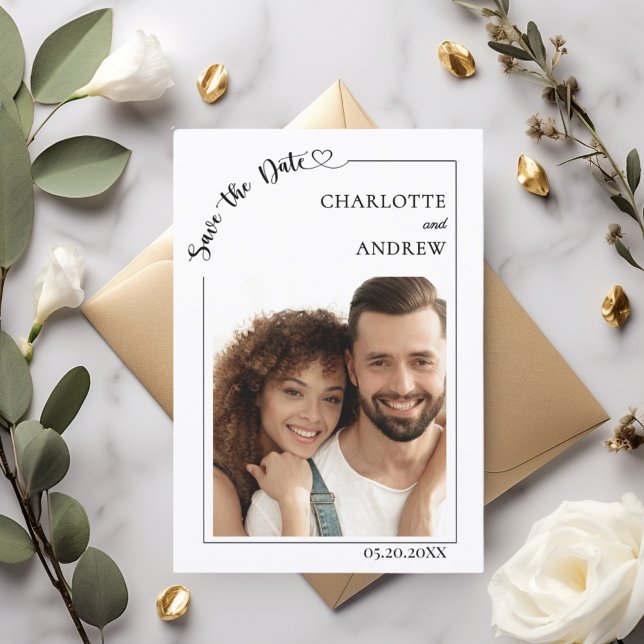 Reserva La Fecha Simple elegant modern photo wedding Save the Date (Subido por el creador)