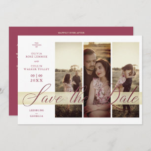 Reserva La Fecha Simple Elegant Script 3 Photos Couple in Love
