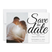 Simple Elegante Boda De Tipografía Ahorra La Fecha