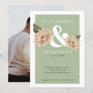 Reserva La Fecha Simple Elegante Boda Floral Salva La Fecha