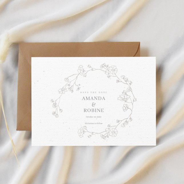 Reserva La Fecha Simple Elegante Boda Floral Salva La Fecha (Subido por el creador)