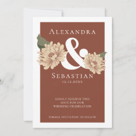 Reserva La Fecha Simple Elegante Boda Floral Salva La Fecha