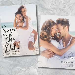 Reserva La Fecha Simple Elegante Script Foto Boda