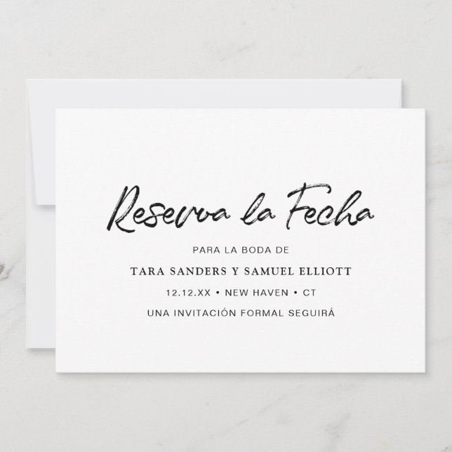 Reserva la fecha simple español moderno (Anverso)