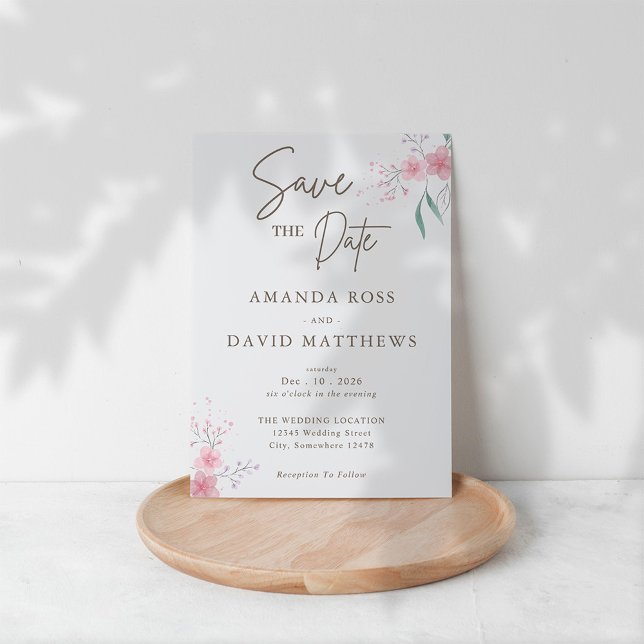 Reserva La Fecha Simple Flor Elegante Boda (Subido por el creador)