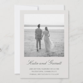 Reserva La Fecha Simple foto Neutral Grey Elegante Wedding