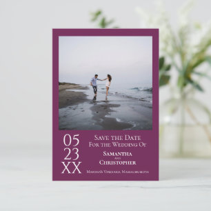 Reserva La Fecha Simple Magenta Moderno Boda de fotografía mínima