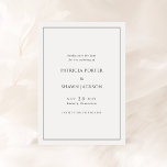 Reserva La Fecha Simple matrimonio elegante en blanco y negro<br><div class="desc">Elegante boda ahorrará la fecha con un diseño sencillo y clásico con fuentes serif tradicionales y un borde alrededor de los detalles del evento.</div>