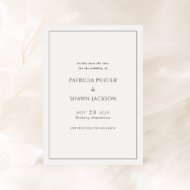 Reserva La Fecha Simple matrimonio elegante en blanco y negro