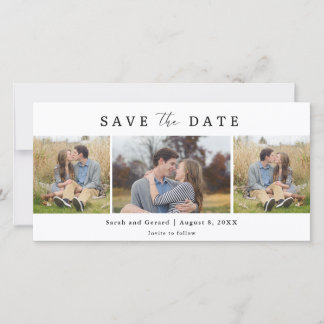 Reserva La Fecha Simple Modern 3 Photo Wedding Save the Date