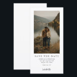 Reserva La Fecha Simple Modern Photo Wedding Save the Date<br><div class="desc">Most save-the-dates get lost on the fridge. Send a rustic boho bookmark-style card your friends will actually use instead. This tall layout is a totally unique choice. It is the perfect way to show off a scenic lake photo or your favorite couple picture. This photo wedding save-the-date features clean, simple...</div>