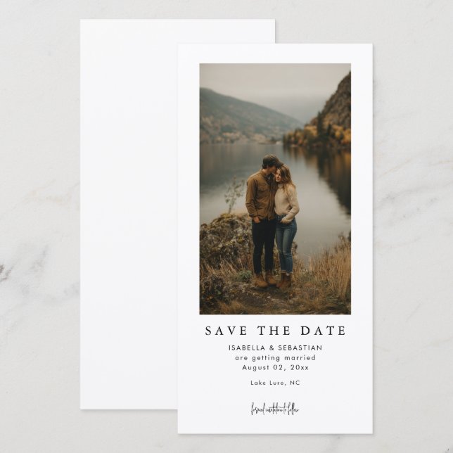 Reserva La Fecha Simple Modern Photo Wedding Save the Date (Anverso / Reverso)
