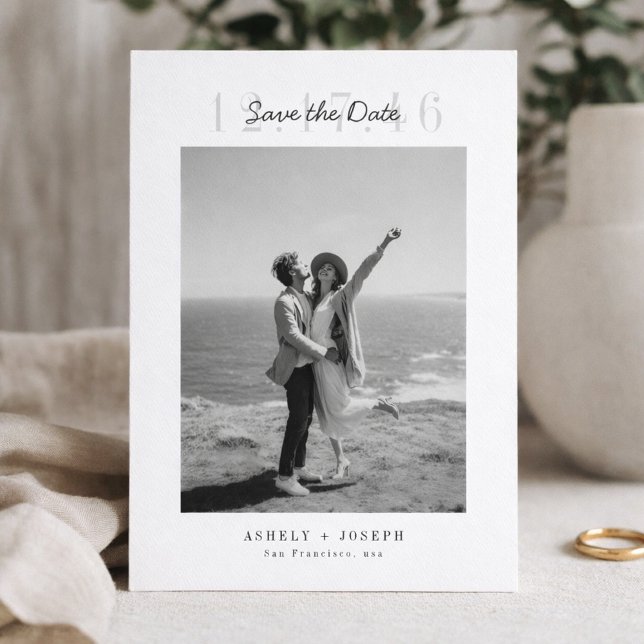 Reserva La Fecha Simple Modern Script Photo Wedding Save the Date (Subido por el creador)