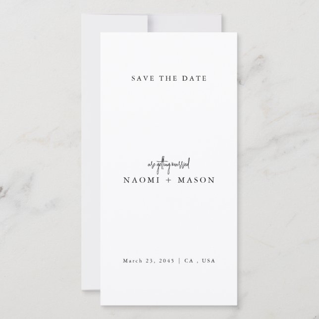 Reserva La Fecha Simple Modern Wedding Save the Date with Photo (Reverso)